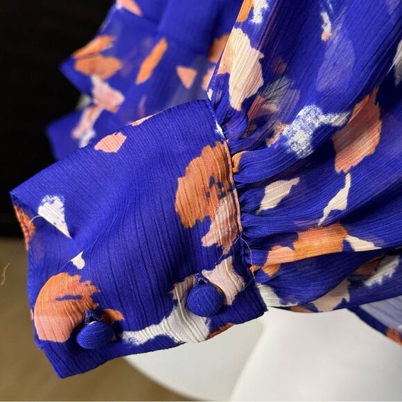 Nine West Long Sleeve V-Neck Button Front Blouse, Size Small - Picture 7 of 12